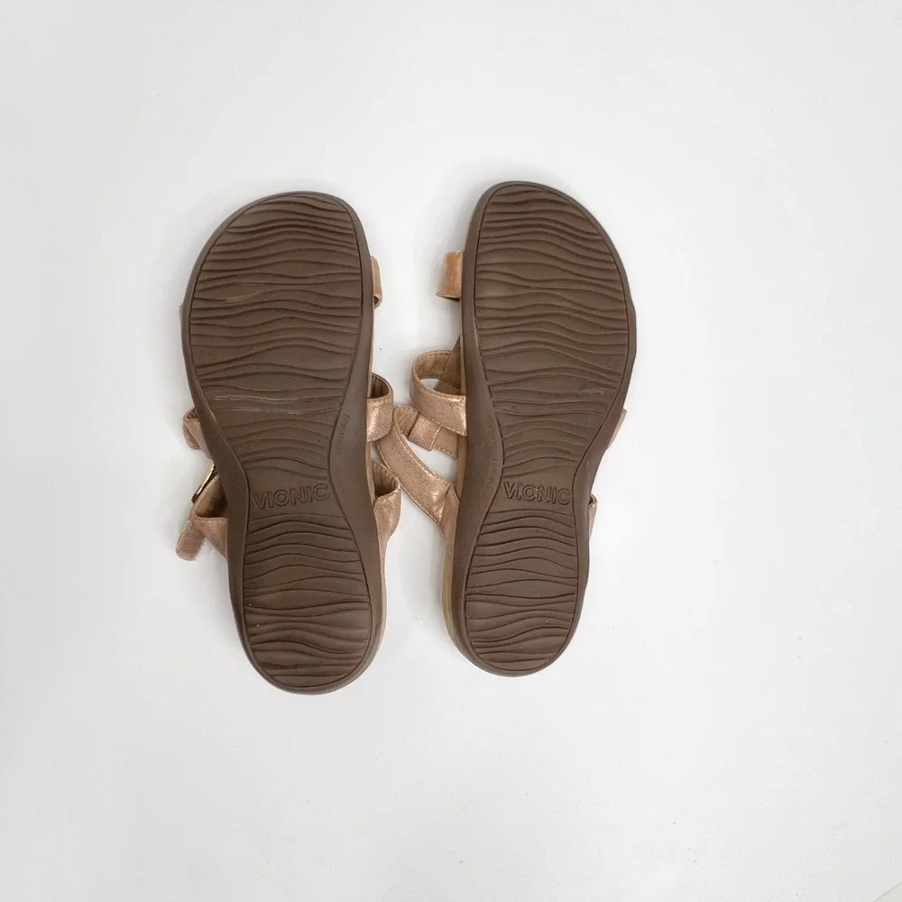 VIONIC 9 Adjustable Pink Slide Sandals - Misa Summer Vacation Open Toe‎ Casual